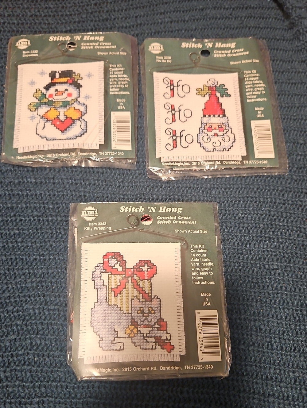 Holiday Cross Stitch Ornaments - Assorted Designs